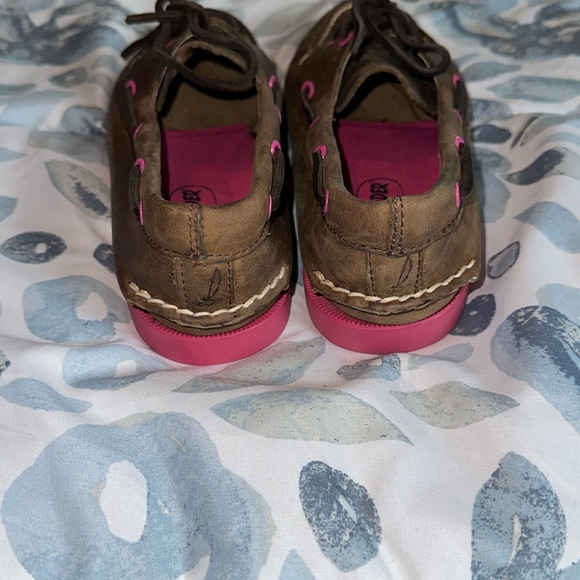 Brown Pink Leather Sperry Topsider Casual Women’s Loafers Size 7.5 Boat Shoes - Picture 5 of 6